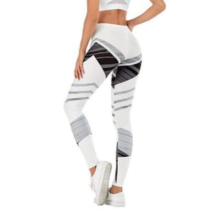 Black and White Abstract Art Fitness Leggings