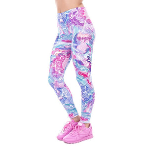 Exotic Purple Flowers Leggings