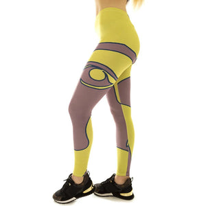 Women's Yellow Face Printed Leggings