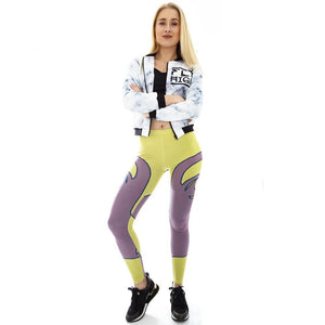 Women's Yellow Face Printed Leggings