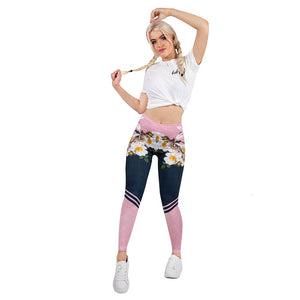 Pink Bloom 3D High Elasticity Leggings