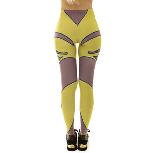 Women's Yellow Face Printed Leggings