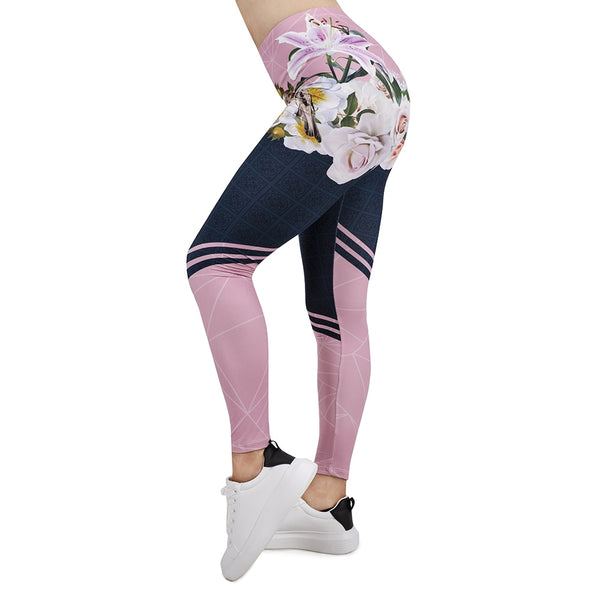 Pink Bloom 3D High Elasticity Leggings