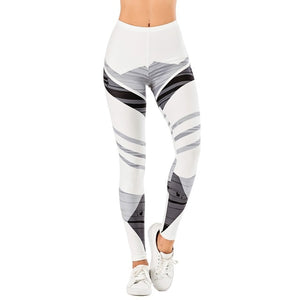 Black and White Abstract Art Fitness Leggings