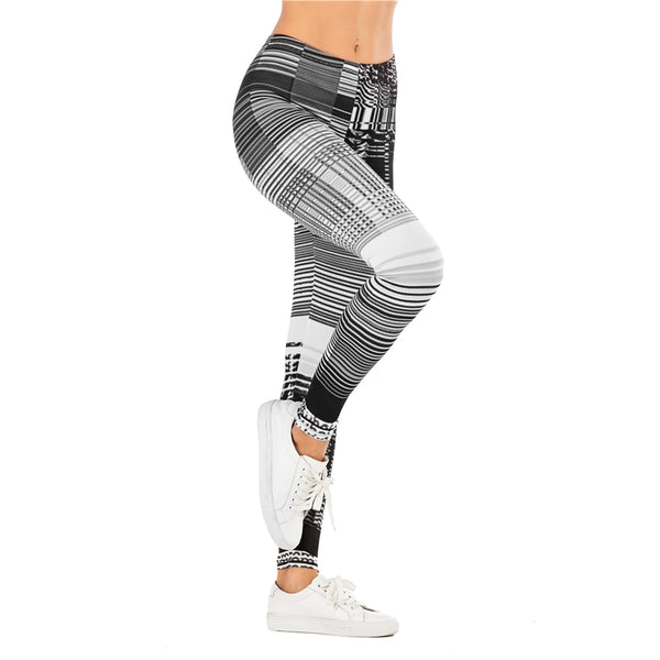 Black and White Grid Pattern Leggings