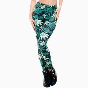 Sexy Ganja Leaf Print Leggings