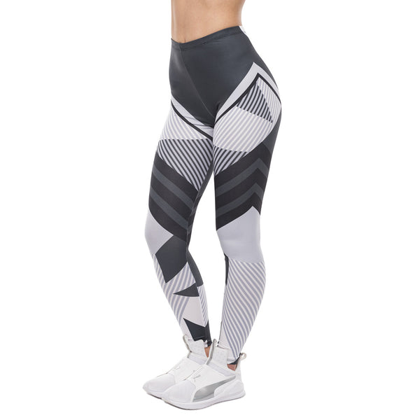 Dark Gray Abstract Art Fitness Leggings