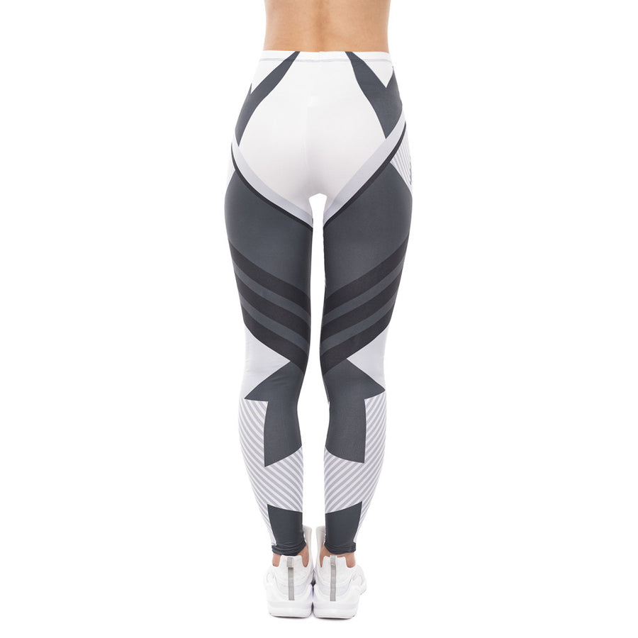 Dark Gray Abstract Art Fitness Leggings