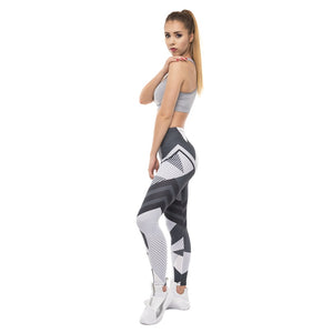 Dark Gray Abstract Art Fitness Leggings