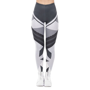 Dark Gray Abstract Art Fitness Leggings