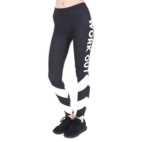 Black and White Arrow Workout Leggings